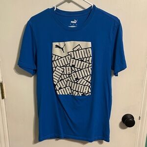 Puma Men's Blue Tee with Graphic Design size‎ small